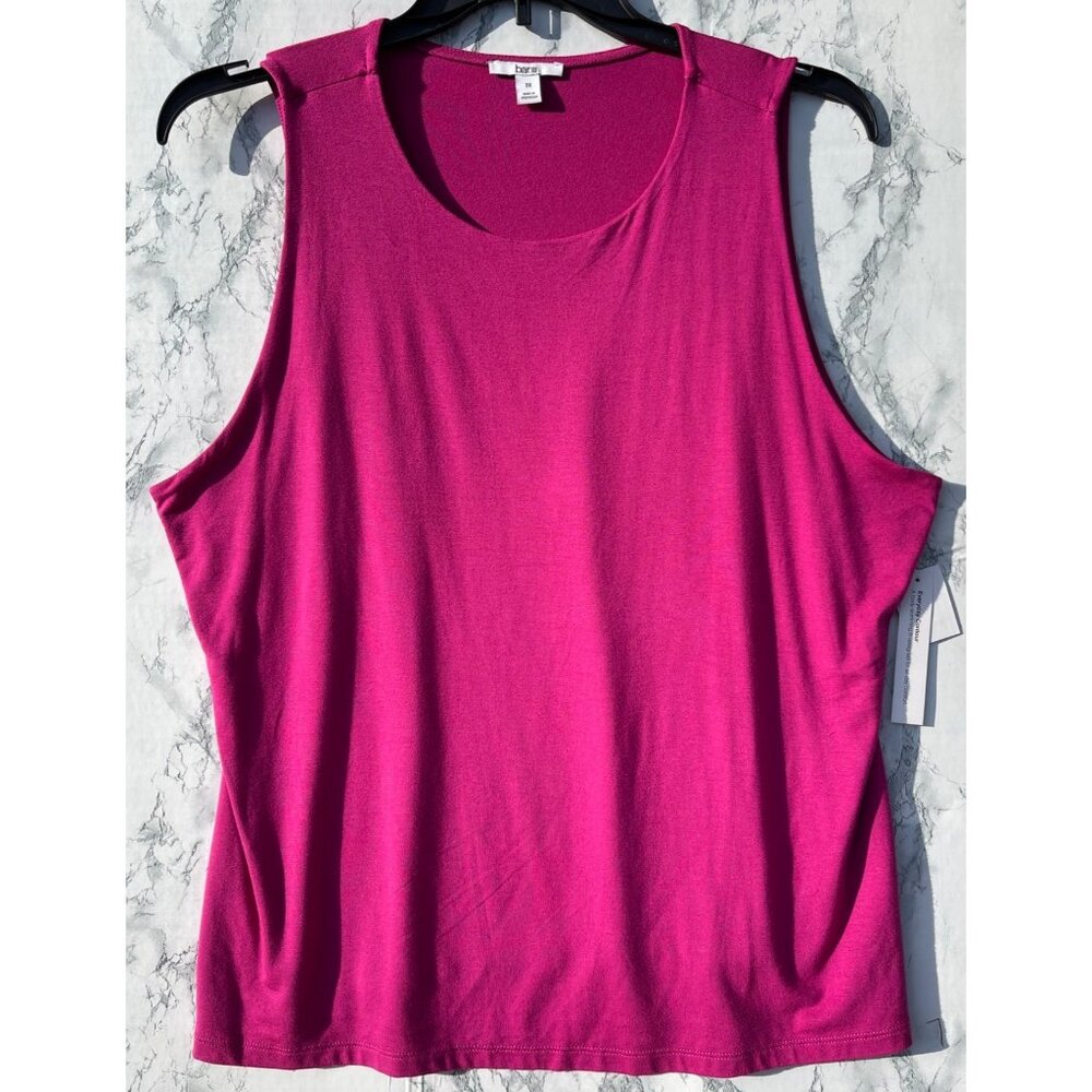 Bar III Womens Size 3X Sleeveless Berry Top Self Lined Rayon/Spandex Blend